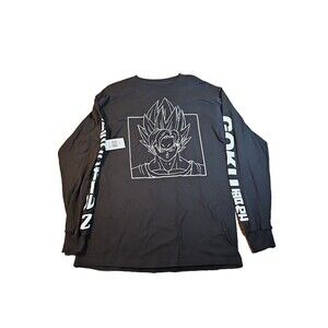 Vintage Dragonball Z Shirt Men's Long Sleeve Black Size L Anime Graphic NWT NEW